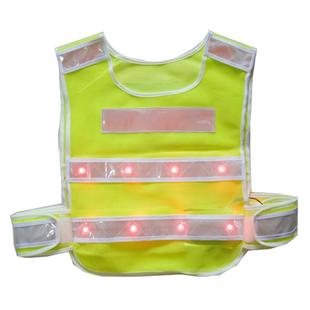 LED环卫带灯爆闪灯交通高速夜间安全反光背心防护服马甲印字定制