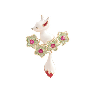 【居于青丘】白狐狸流苏胸针小众设计高级胸花女别针衣服外套配饰
