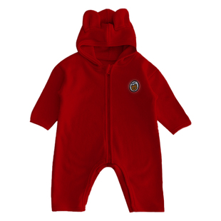婴儿秋冬连体衣冬季婴幼儿衣服宝宝外出服冬装喜庆过年拜年爬爬服