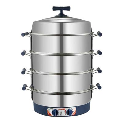 宏速新款电蒸锅多功能大容量家用商用加厚无磁不锈钢蒸包子电蒸笼