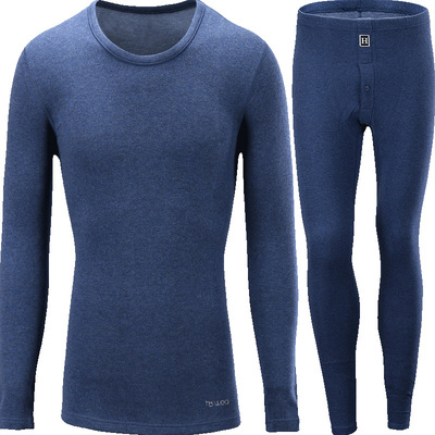 长袖加绒加厚保暖内衣红豆男