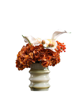 妖及中古风大理石小花瓶花艺摆件