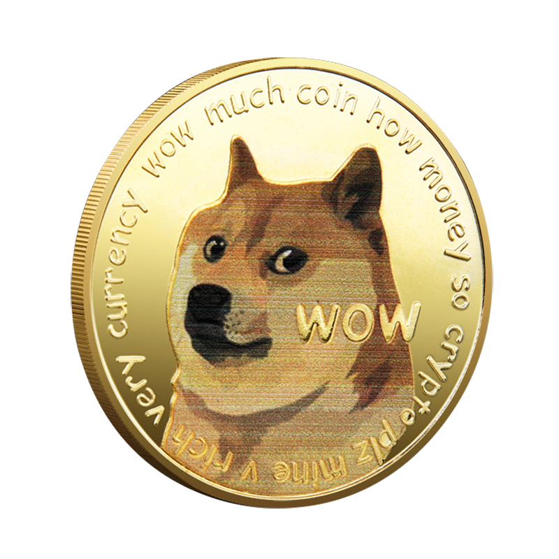 狗狗币实物dogecoin纪念章镀金纪念品马斯克金币宠物吉祥物硬币