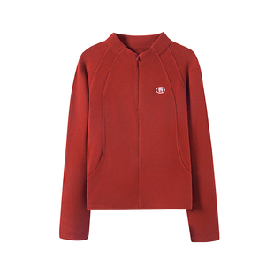 半度闲女童红色拜年服打底衫t恤运动洋气2025新款儿童冬季加厚潮