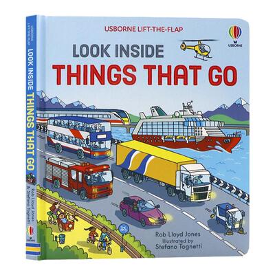偷偷看里面系列 揭秘交通工具 英文原版绘本 Look Inside Things That Go 幼儿童英语启蒙纸板翻翻书 亲子阅读交通工具大百科4-8岁