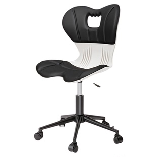 万向轮小凳子可升降护腰电脑椅家用滑轮凳久坐靠背椅子卧室化妆椅