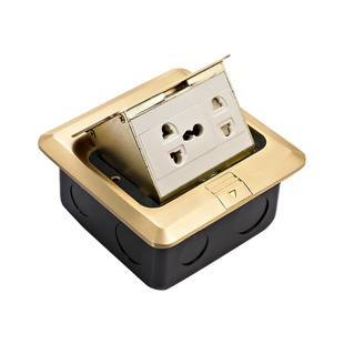 俊朗地插全铜防水 隐藏式地面地板插座 二三插五孔插座阻尼地插