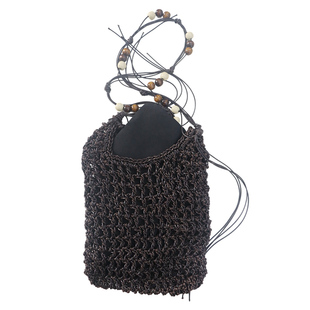 Lonslan BAG 2025  NEW  手工编织复古流苏木珠百搭斜挎单肩包