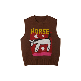 【新年装】咕噜日记童装儿童针织背心亲子男女童提花马甲毛衣坎肩