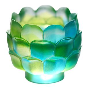 梁明毓古法琉璃 | 小莲花台 茶杯花器瓶托 蜡烛台 茶具茶席配饰