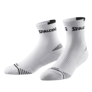 斯伯丁运动袜男款羽毛球篮球透气抗菌女中筒白色棉夏季跑步袜子