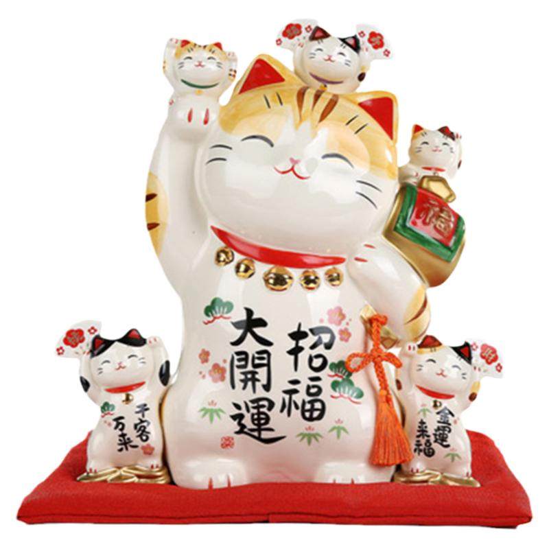 手工制招财猫摆件药师窑大号礼品