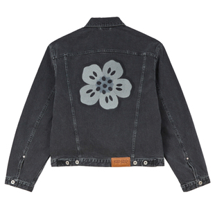 KENZO高田贤三 男士时尚潮牌刺绣小花牛仔夹克外套 FF65DV3026C4