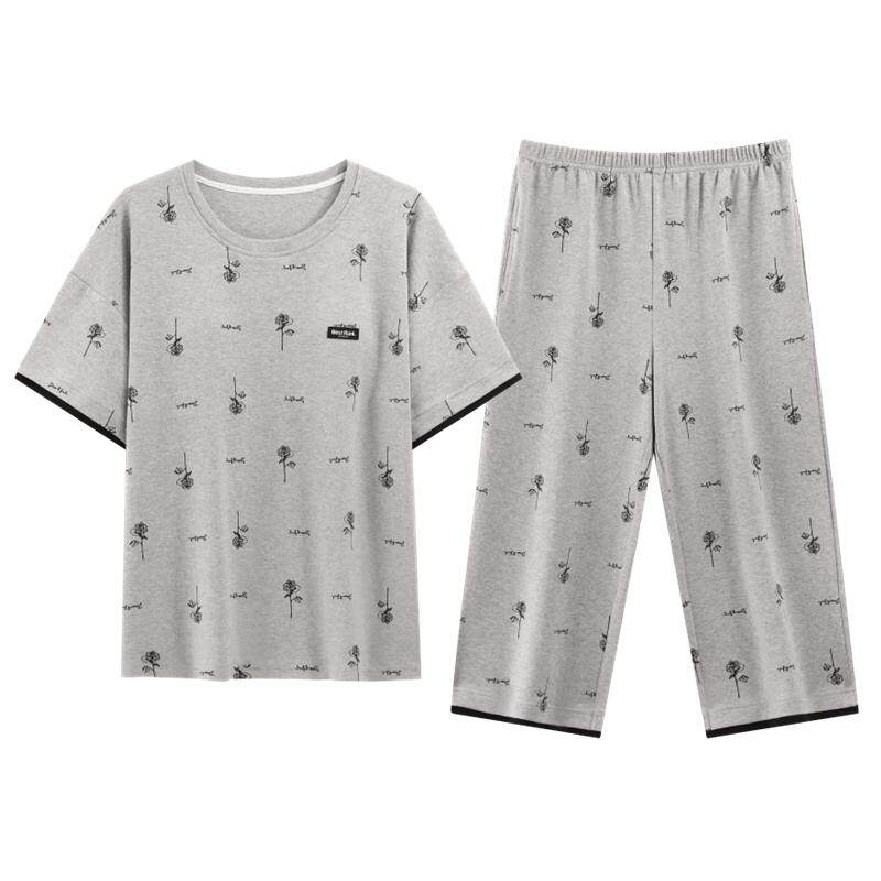 睡衣女夏季纯棉短袖短裤家居服