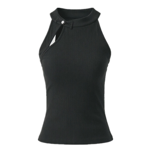 旗袍领黑色无袖形体服现代舞服中国舞古典舞蹈服练功服上衣女背心