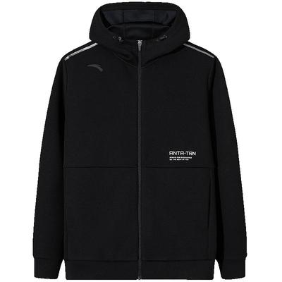 安踏男针织运动连帽外套