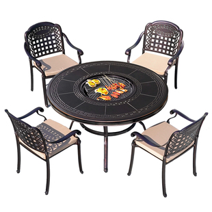 烧烤桌户外庭院烧烤台围炉煮茶烧烤炉家用电烤炉无烟碳烤架炭火炉