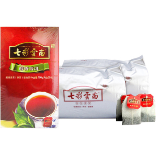 七彩云南庆丰祥普洱茶包 醇香普洱袋泡茶叶100g熟茶