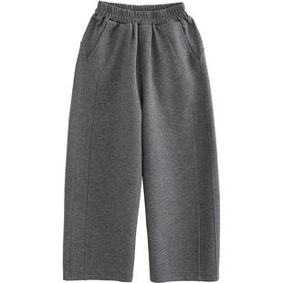 NNGZ设计师女童弯刀裤空气层运动裤2026春季新款洋气儿童休闲卫裤