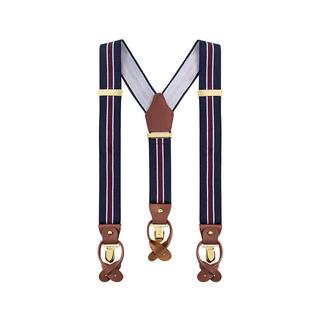 CULTUM男式真皮背带夹Y型吊带成人西服吊裤带男士西裤松紧两用扣