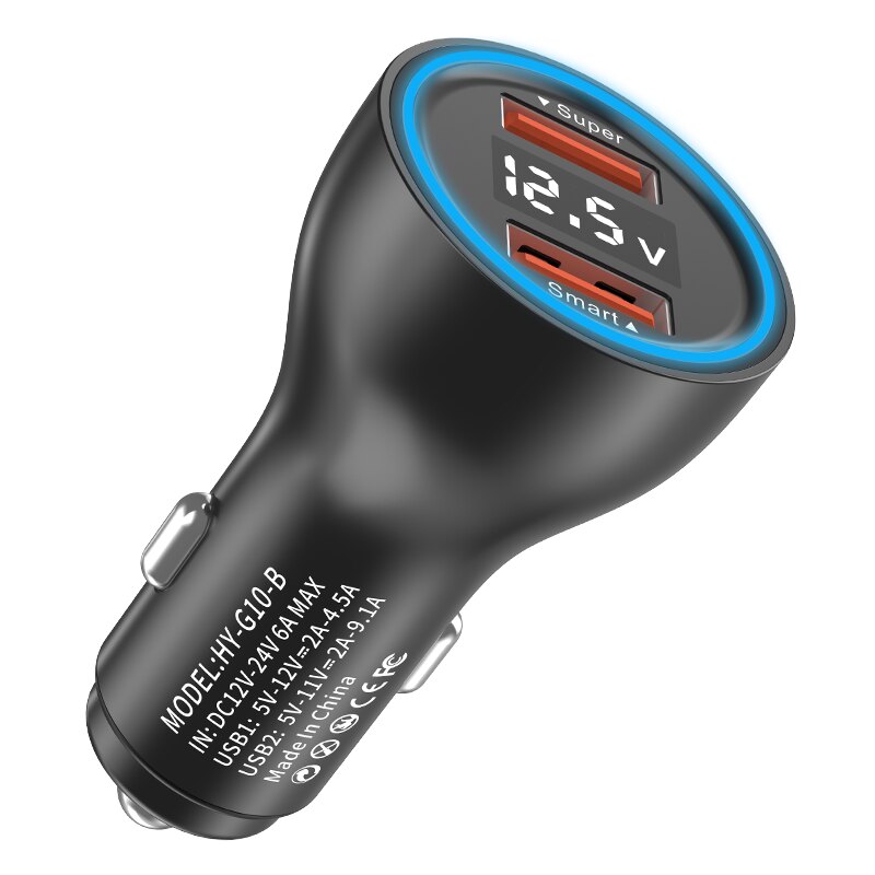 适用OPPO一加真我手机80W100W120W车载充电器一拖三口汽车点烟器