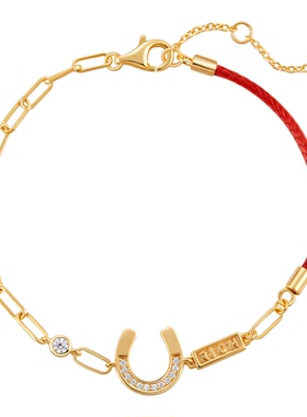 JAY马蹄扣红绳手链925银手饰