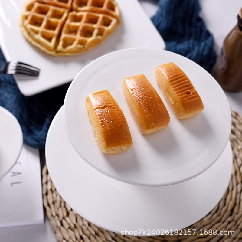 高脚点心水果盘甜品盘菜托盘餐具方形餐具陶瓷盘架子烘焙蛋糕圆形