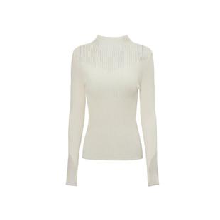 IDPAN多巴胺肌理感套头25冬针织衫时尚百搭透肤设计感打底衫