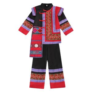 少数民族服装儿童男广西壮族三月三舞蹈服壮族侗族土家族表演服装