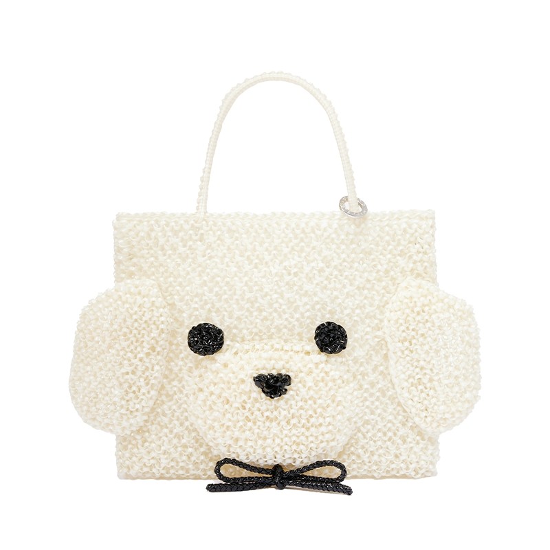 ANTEPRIMA萌宠系列ANIMALE - POODLE女士手提包编织狗狗小方包