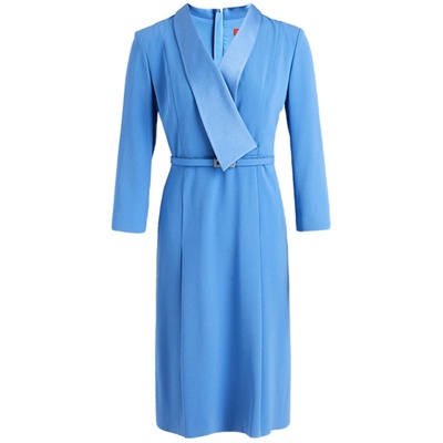 通勤淑女纯色修身连衣裙