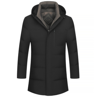 皮尔卡丹男士羽绒服2025冬季加厚中长新款鸭绒高端活里活面外套