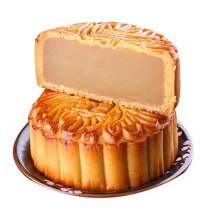 广州传统酒家白莲蓉月饼中秋广式五仁双黄莲蓉蛋黄纯正正宗软糯