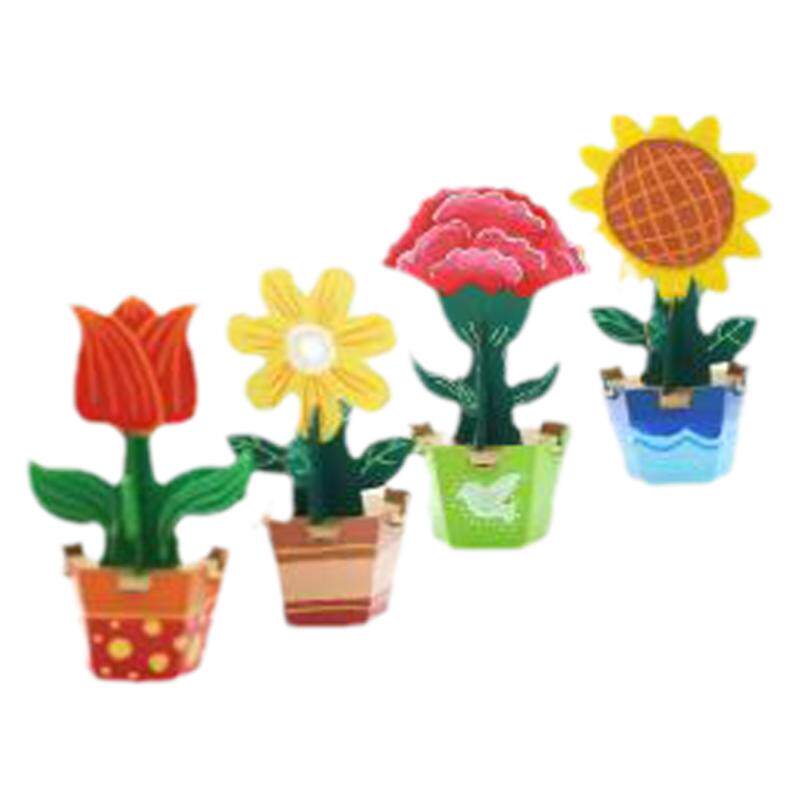 DIY花盆涂色纸板模型儿童手工作