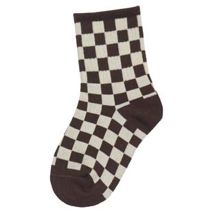 儿童袜子小红书同款棋盘格方格子袜子男童女童秋冬季中筒袜1-15岁