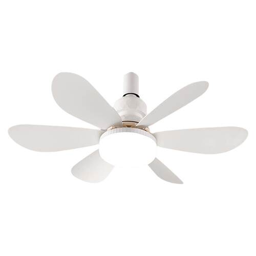 家用宿舍LED遥控小型吊扇灯泡E27螺口灯头一体电风扇灯大风叶静音