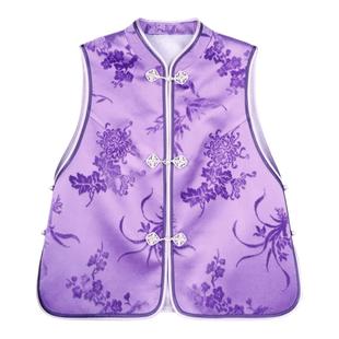 JINYU矜羽【槐安】高级感新中式漳缎马甲秋冬新款国风复古上衣女