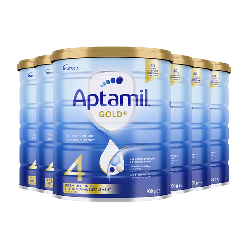 【自营】新西兰aptamil爱他美金装版配方奶粉4段900g*6罐儿童四段