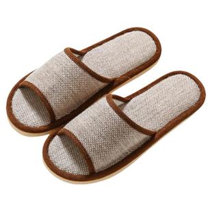 居家拖鞋夏季亚麻拖鞋家居室内情侣拖鞋男凉拖鞋女室内木地板凉拖