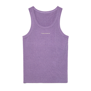 TOMATOPAPA美式背心2025夏季圆领潮男士运动螺纹高弹针织厚款健身