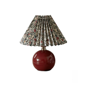 法式碎花田园台灯高级感布艺灯床头灯氛围灯书房客厅控制遥控