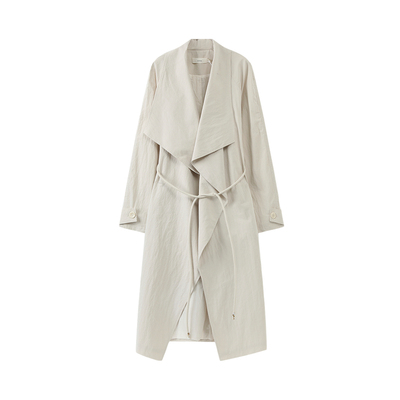 西町村屋大翻领风衣2026春新款简约气质时尚感长款外套XXBA10503