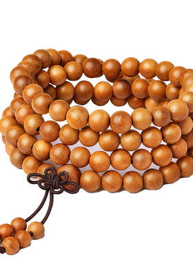 普陀山天然老桃木108课多圈手串