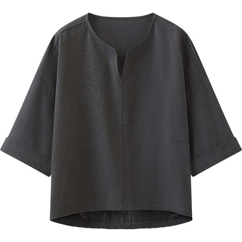 【商场同款】播26秋新品V领五分袖T恤女通勤宽松上衣BDT3YD3268