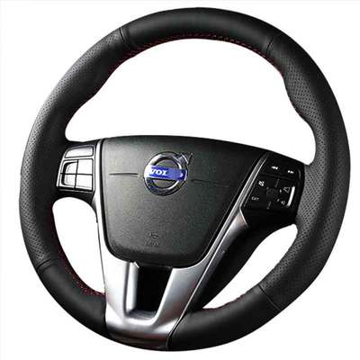 真皮沃尔沃v40手缝方向盘套