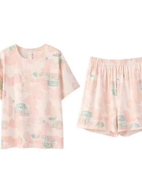 安之伴夏季纯棉休闲水墨画家居服