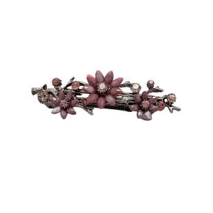 高档琉璃弹簧夹时尚水钻发夹后脑勺顶夹半扎发夹横夹马尾夹一字夹