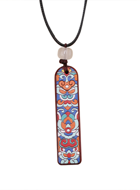 原创檀木醒狮项链服装配饰挂件