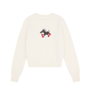 「MISAZ」节日季单品 靴子小马 浮雕提花卡通上衣 复古俏皮毛衣