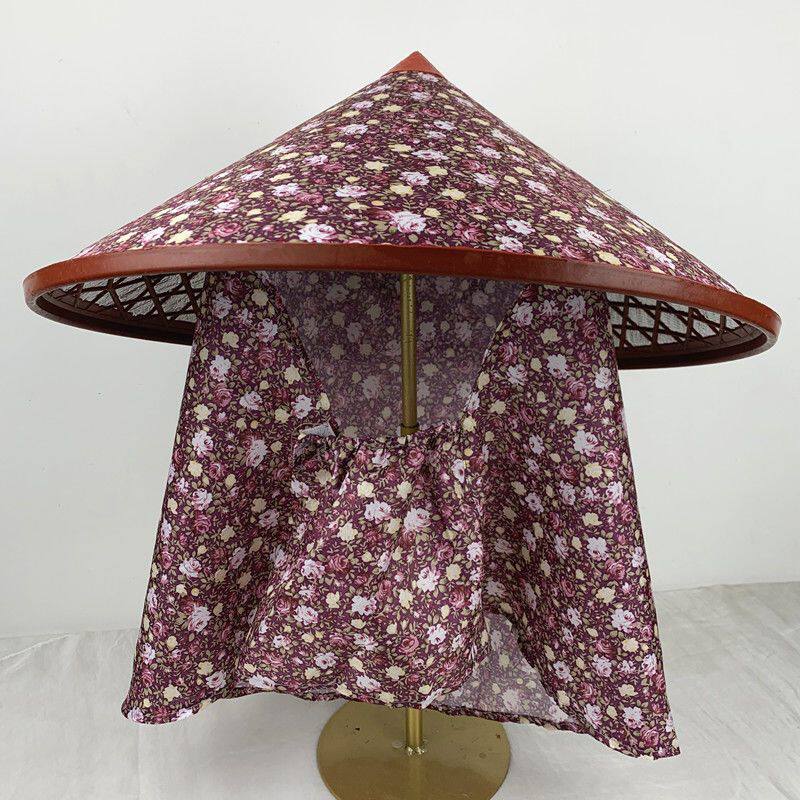 环卫工人专用帽子斗笠帽防雨防晒遮脸环卫工人采茶遮阳帽子女户外